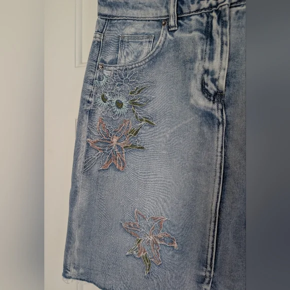 For The Republic Embroidered Denim Skirt - Picture 5 of 7
